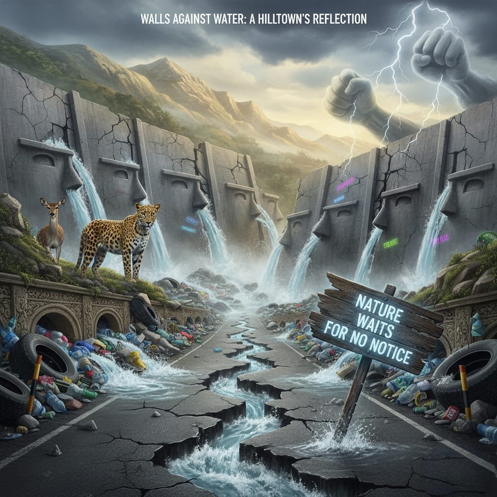 Walls Against Water: A Hilltown’s Reflection