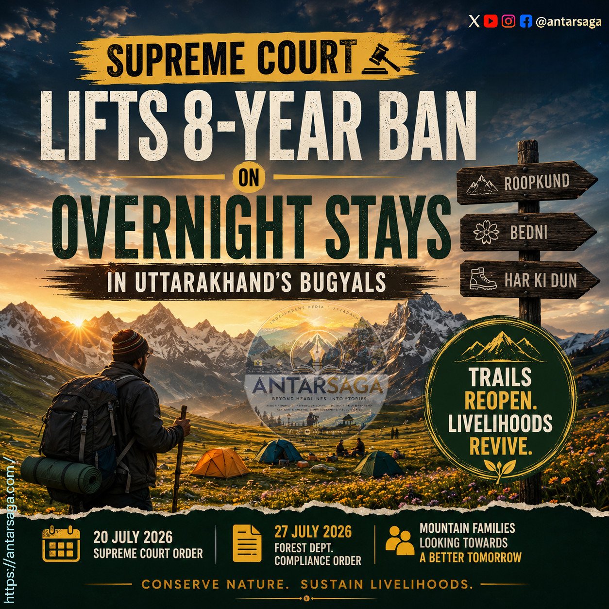 Supreme Court Lifts 8-Year Ban on Overnight Stays in Uttarakhand’s High-Altitude Bugyals